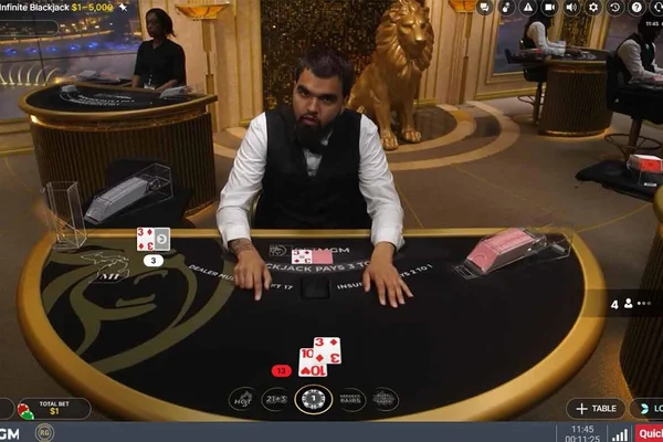Live Blackjack real dealer table with surrender rules