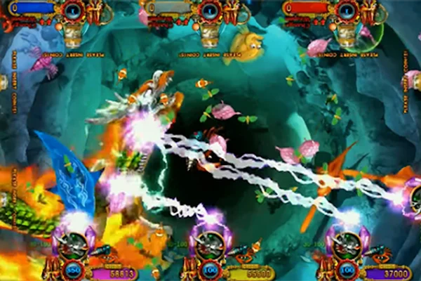 Multiplayer fish shooting arcades with boss multipliers