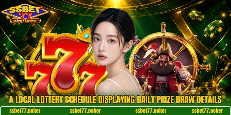 A local lottery schedule displaying daily prize draw details