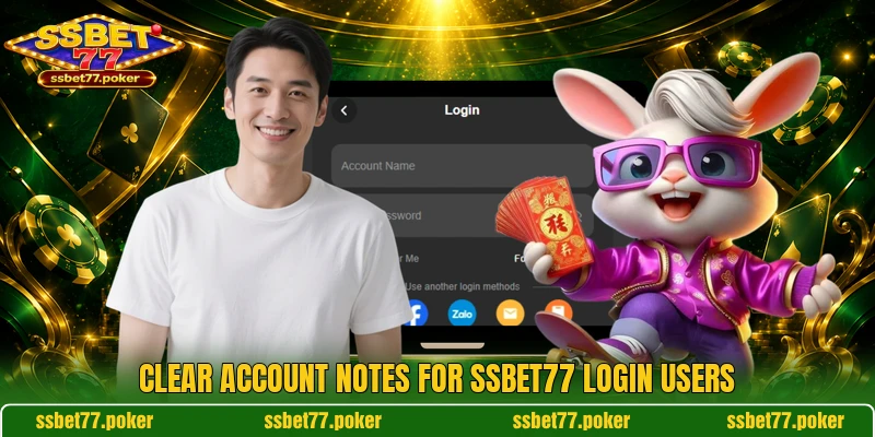 Clear account notes for SSBET77 login users Clear account notes for SSBET77 login users