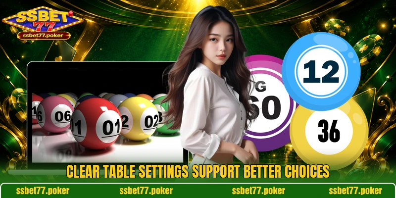 Clear table settings support better choices