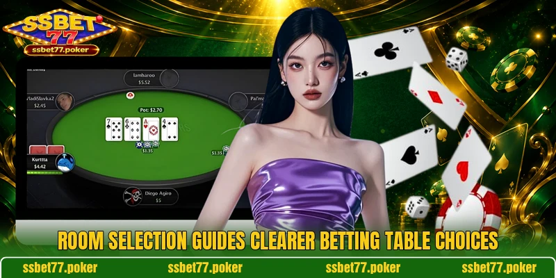 Room selection guides clearer betting table choices Room selection guides clearer betting table choices
