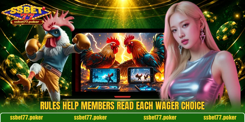 Rules help members read each wager choice Rules help members read each wager choice